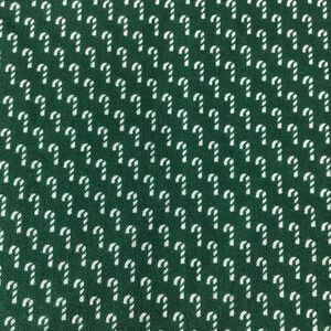 Vintage Cranston VIP Christmas Fabric Green Candy Canes Remnant